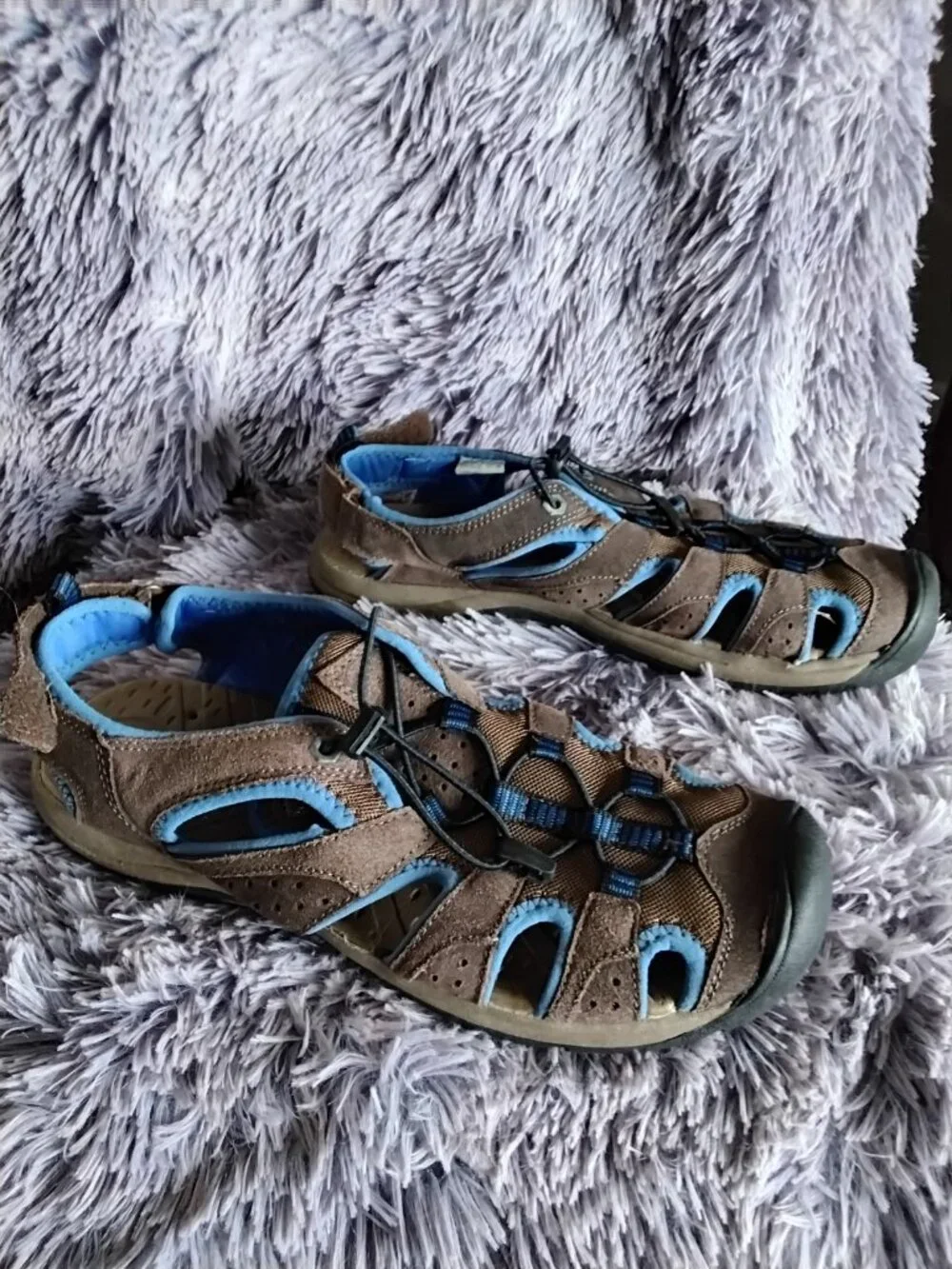 Bass Brand Leather and Mesh Closed Toe Mens Hiking Sandal, 10.5 M